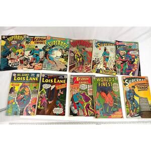 VTG Lot of 11 Superman Superboy DC Lois Lane Action Comic Books #158 #215 #141